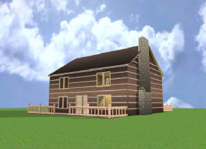 dovetail w/ chinking rendering