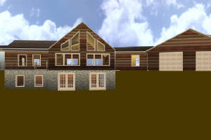 log home with walkout basement